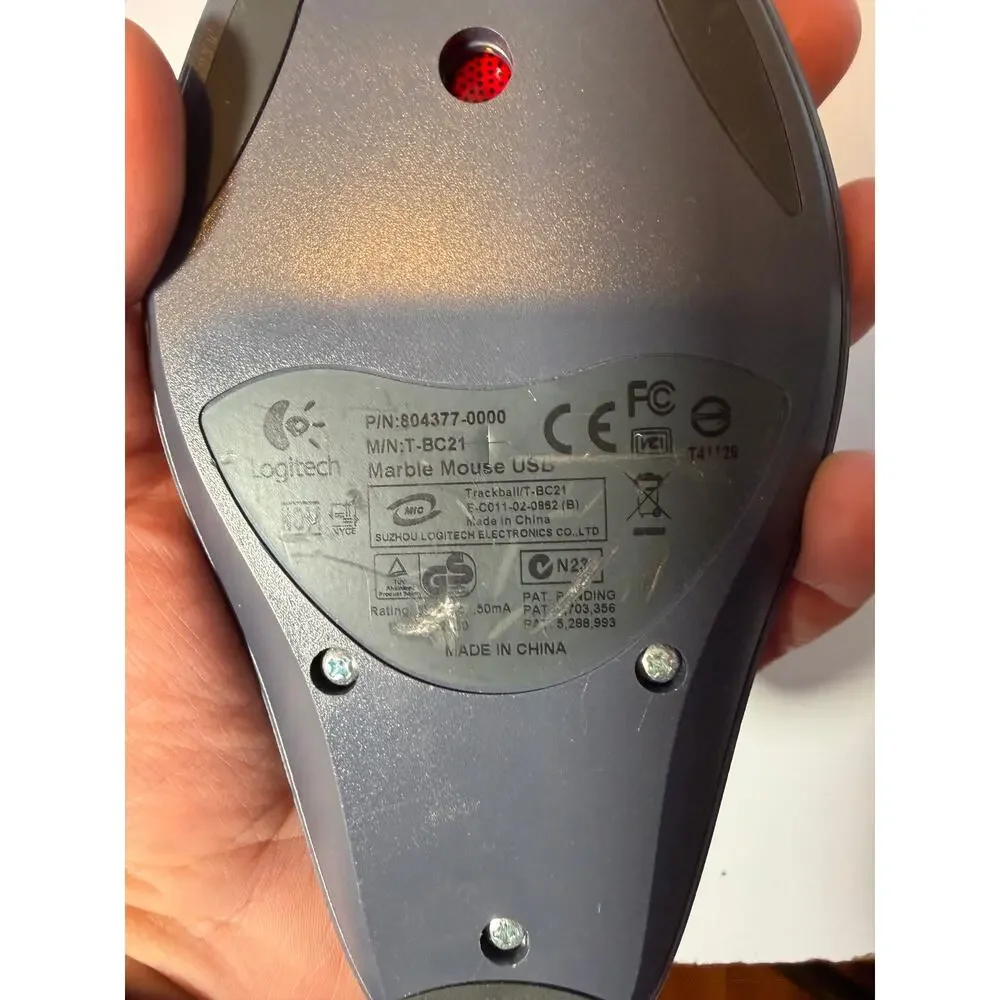Logitech T-BC21 Trackman Trackball USB Wired Marble Mouse
